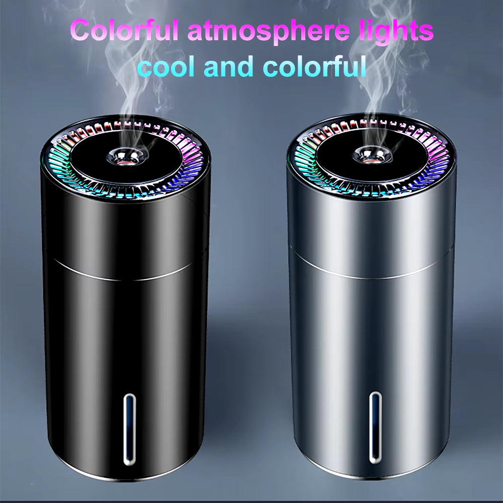 Humidifier Diffuser for Car - 260ML Small LED Light Aromatherapy Machine | Big Spray Air Humidification for Car, Home, Bedroom & Office